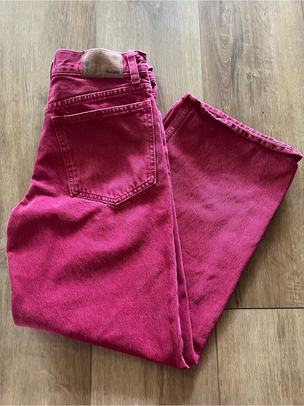 Madewell Low Slung Baggy Crop Jeans Women's 23 Pink Denim